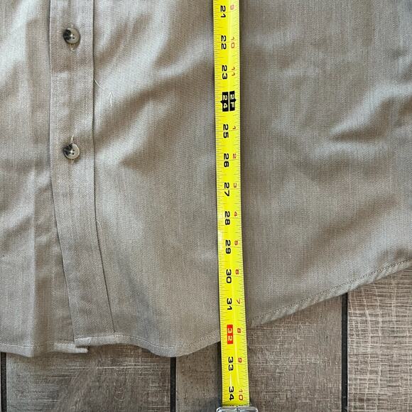 Wrangler Khaki Short Sleeve Button Down Shirt XL Utility Pockets Cotton Blend - Picture 5 of 9